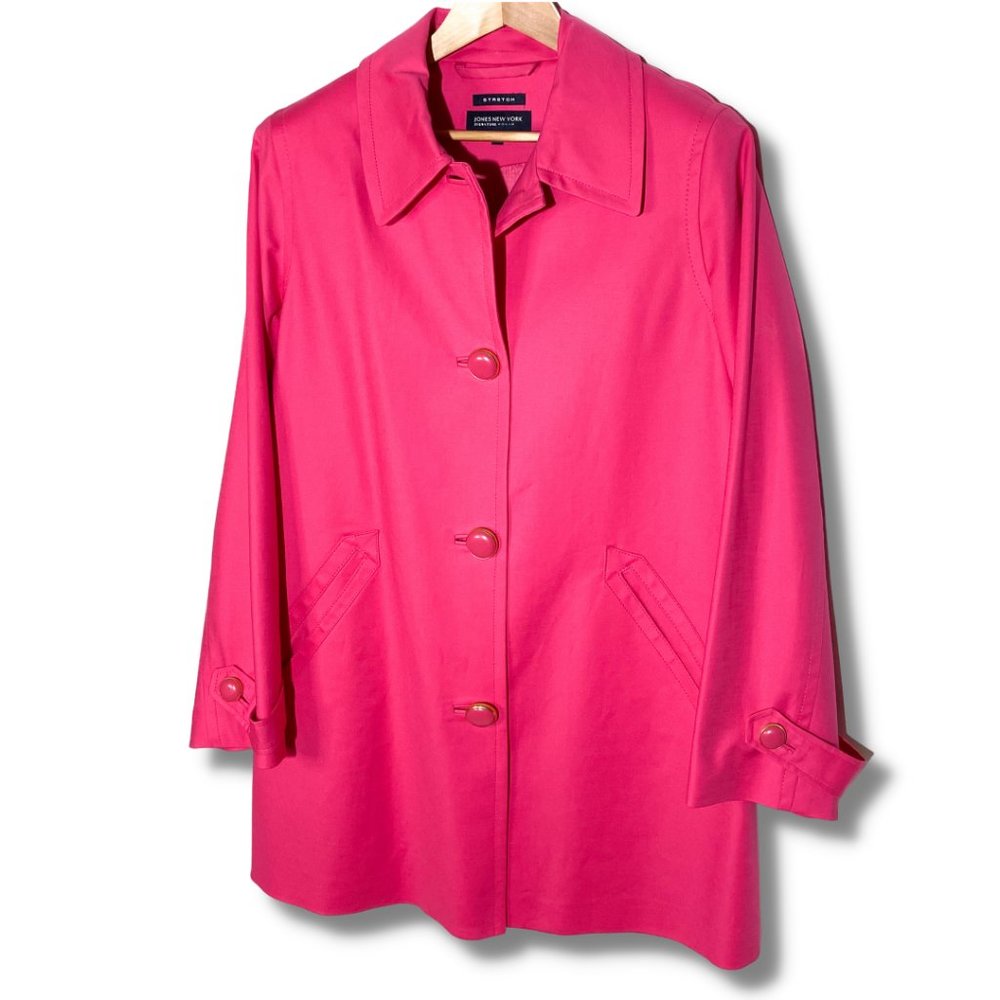 Jones New York Signature Woman - Swing Coat - Stretch - Fuchsia - 1x